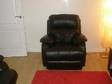 Leather recliner sofa & chair Black leather electric....